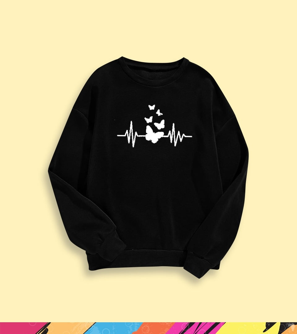 BUTTERFLY HEART BEAT SWEATSHIRT - teehoodie.co