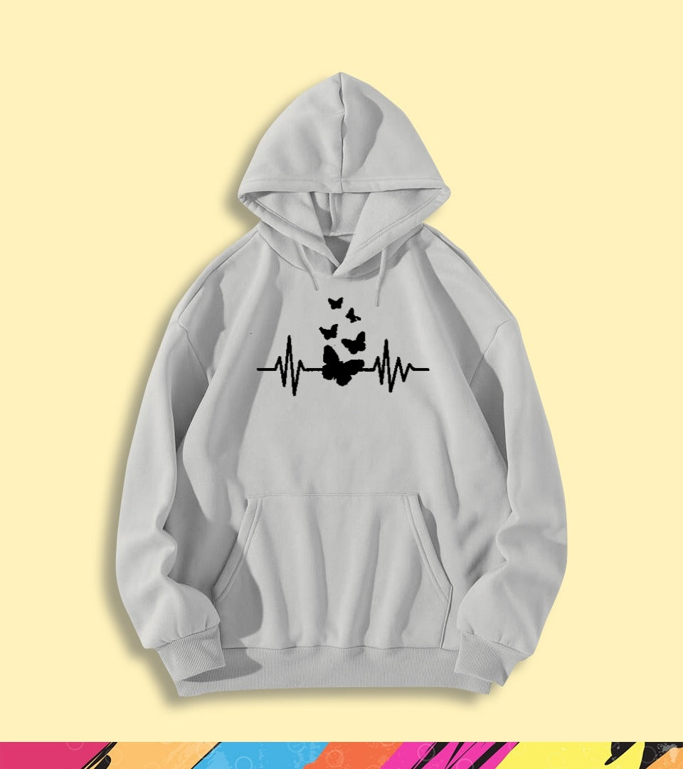 Heartbeat Petals Turquoise Men's Long Sleeve Fleece Hoodie