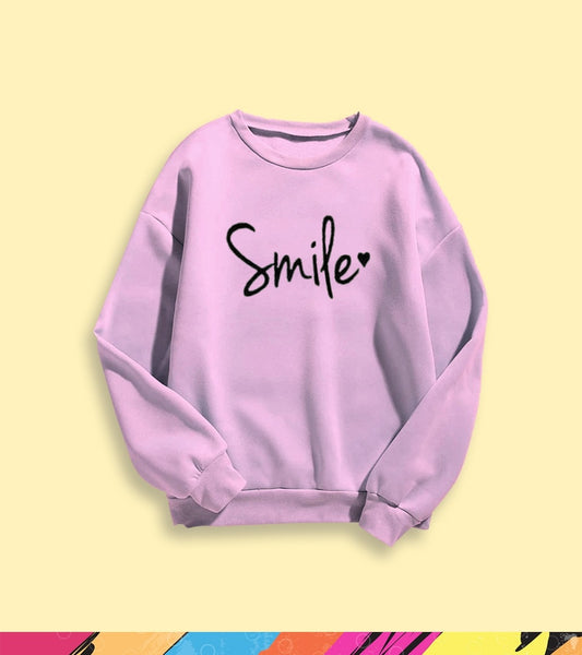 SMILE PRINTED SWEATSHIRT - teehoodie.co