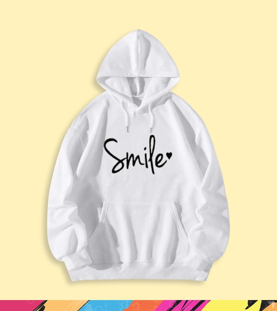 SMILE PRINTED HOODIE - teehoodie.co