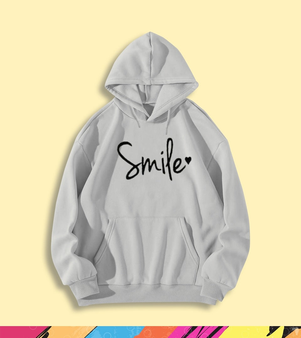 SMILE PRINTED HOODIE - teehoodie.co