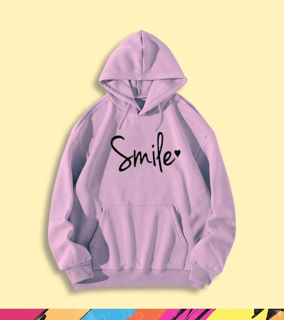 SMILE PRINTED HOODIE - teehoodie.co