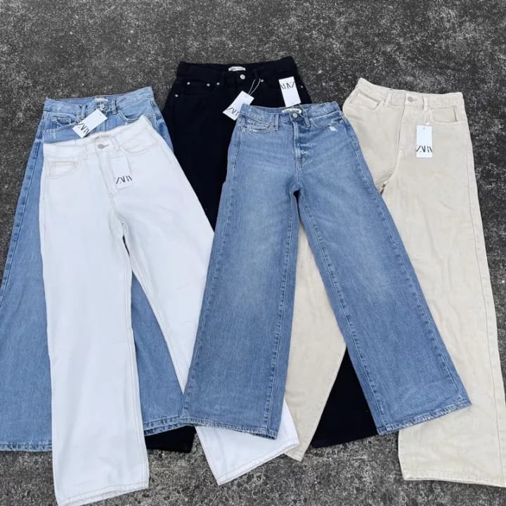 Sky-Blue, White, Black, Mid-Blue, Beige Wide leg - teehoodie.co