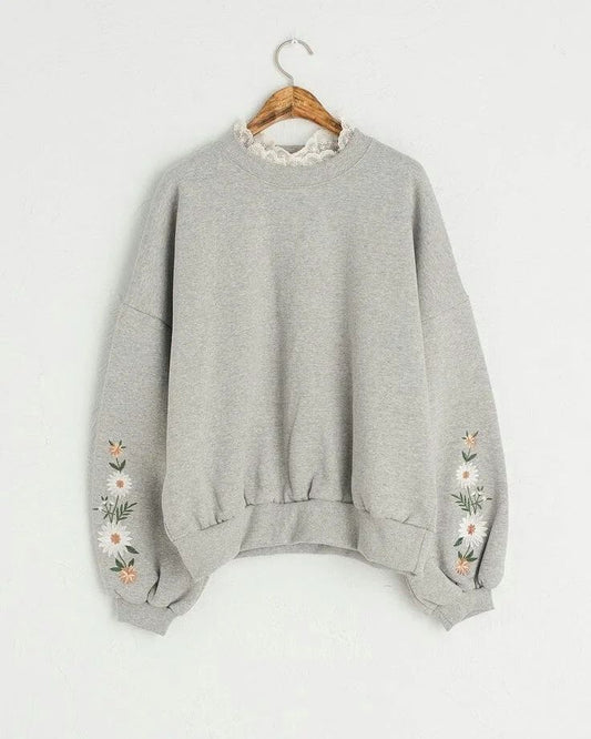 Grey Printed Sweatshirt - teehoodie.co