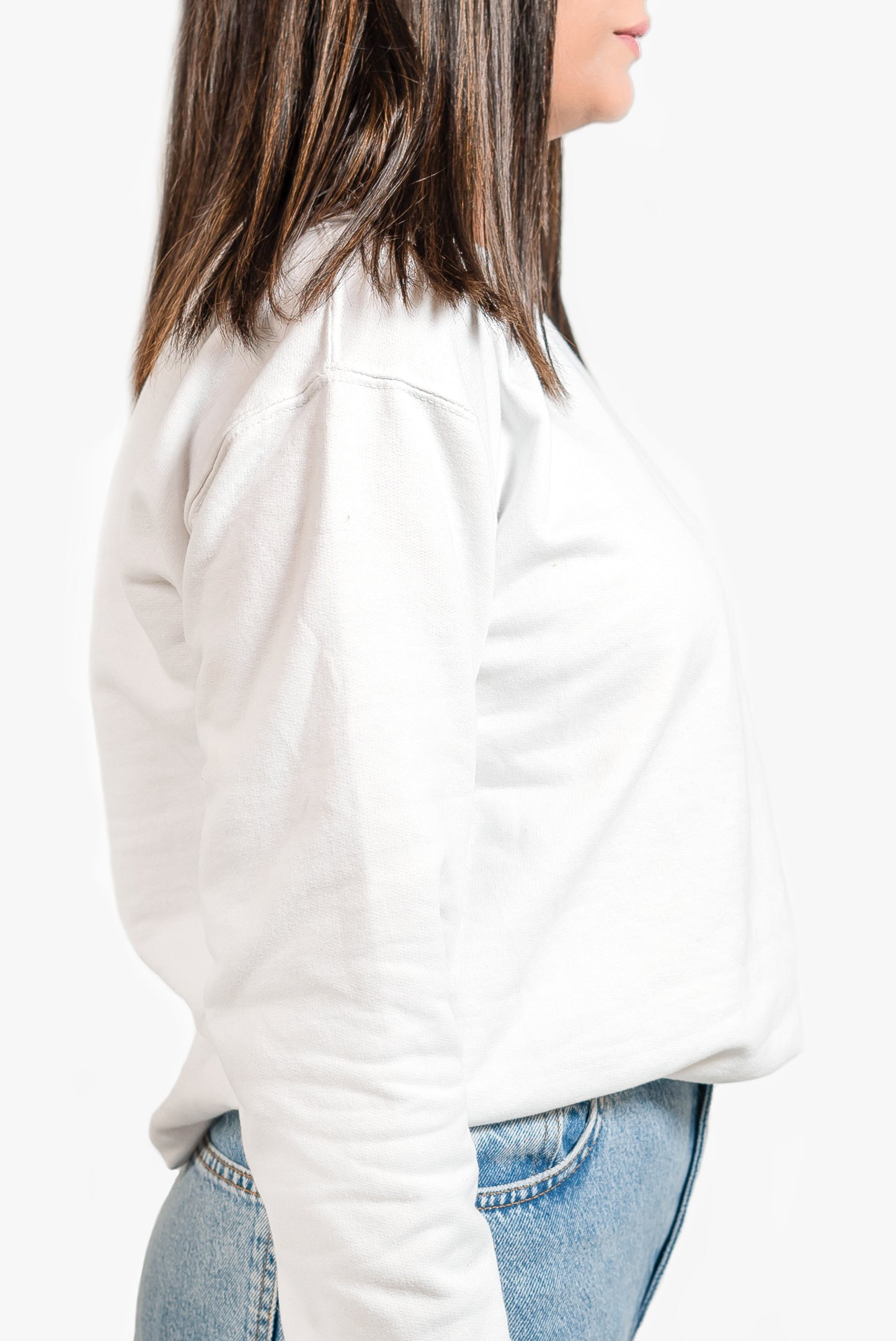 Basic White Sweatshirt // Women - teehoodie.co