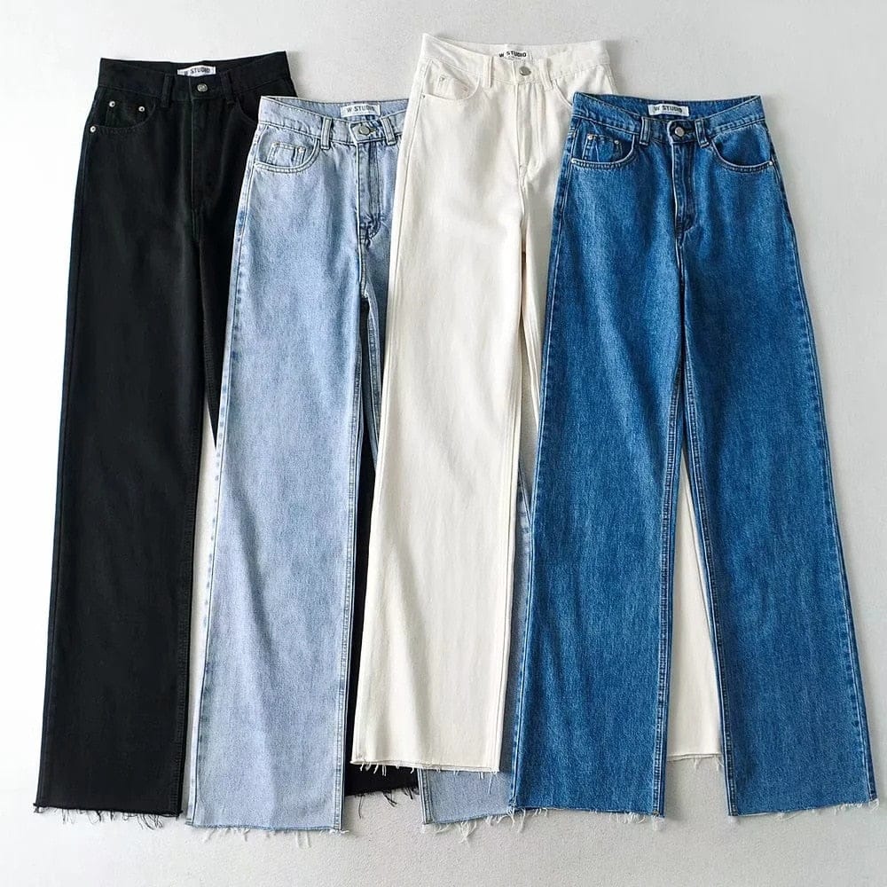 White , Mid-blue Wide leg - teehoodie.co