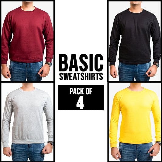 PACK OF 4 BASIC SWEATSHIRT FOR MEN - teehoodie.co