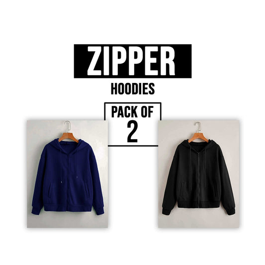 PACK OF 2 BASIC ZIPPER FOR MEN - teehoodie.co