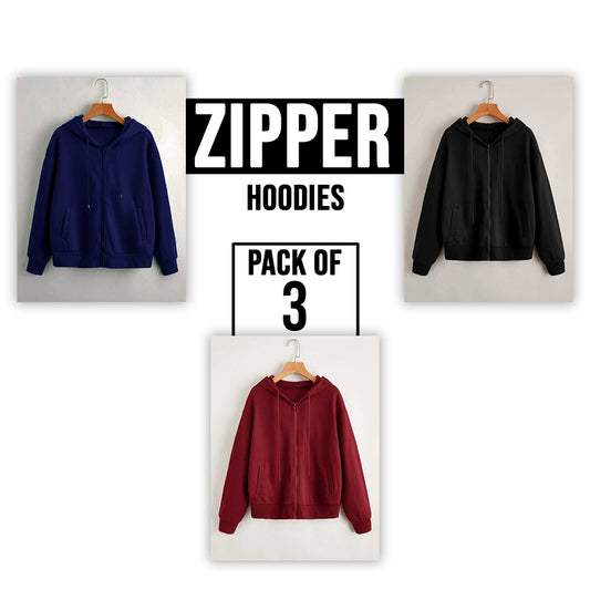 PACK OF 3 BASIC ZIPPER FOR MEN - teehoodie.co