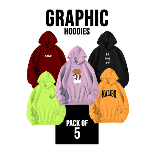 PACK OF 5 GRAPHIC HOODIES FOR MEN - teehoodie.co